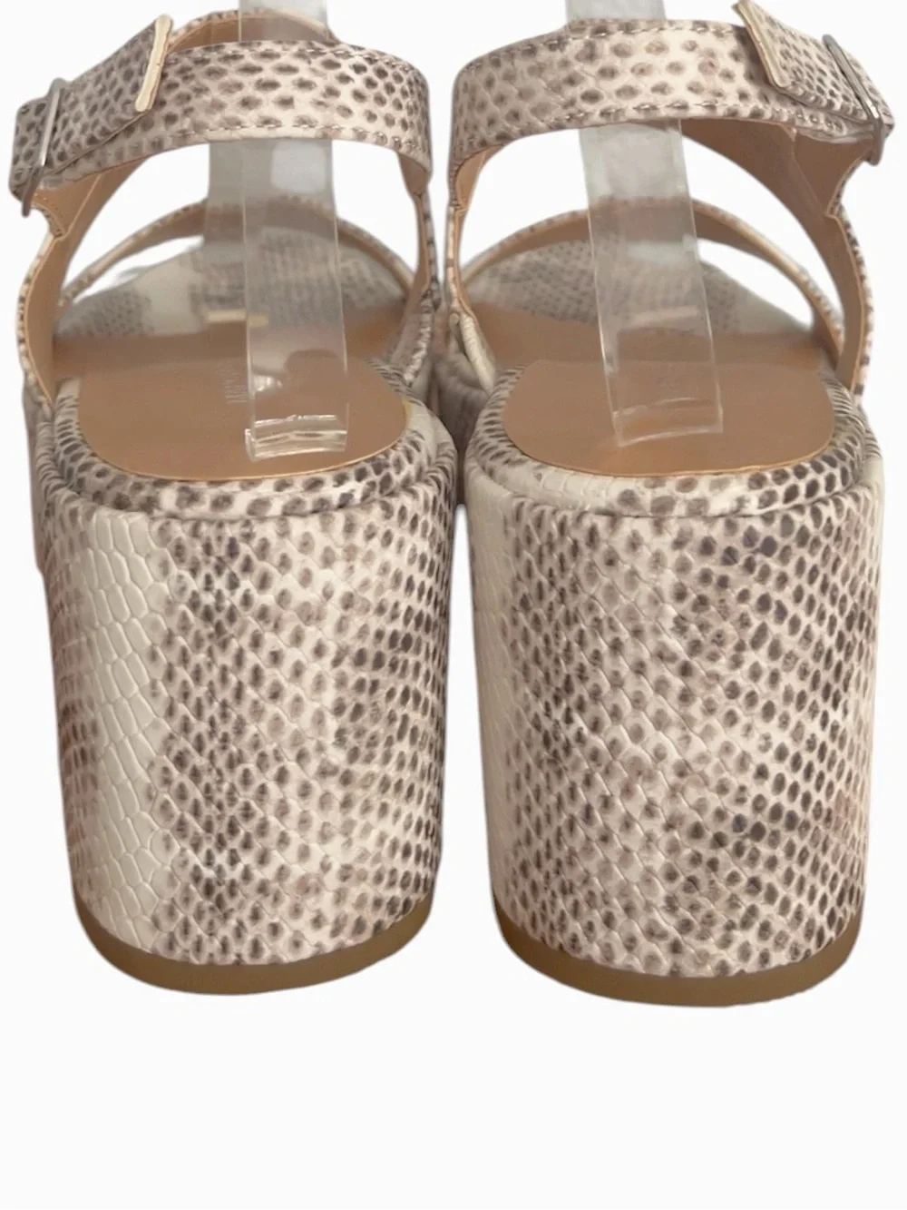 New Marc Fisher Panache Snakeskin Print Platform Sandals - Size 7.5